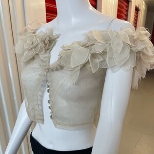Chic Cream Couture Inbal Dror Bridal Floral Women's Blouse